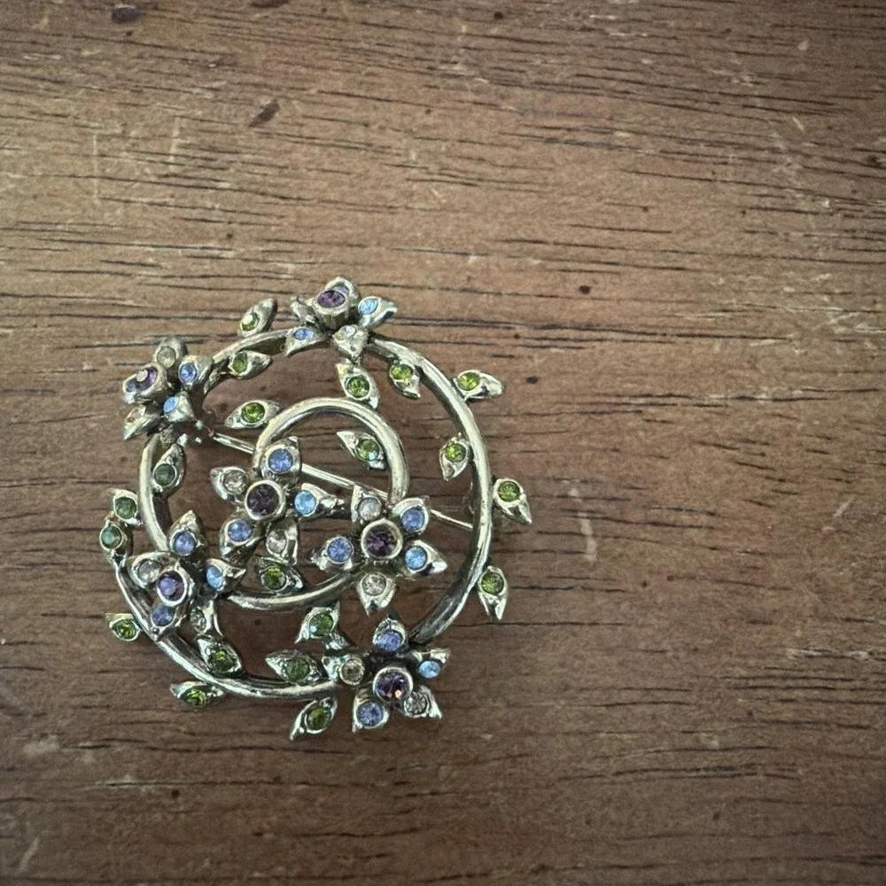 Vintage Costume Jewelry Brooch Lot 5 Piece, 1960s Some Signed